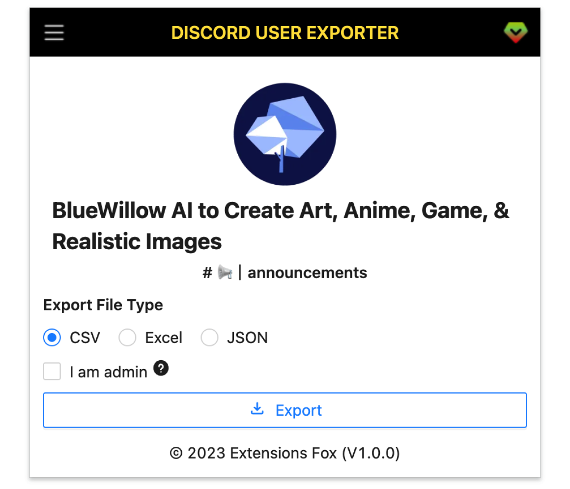 Discord User Exporter Screenshot